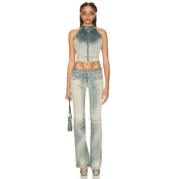 Diesel Belthy Bootcut Flare Low Rise Jeans in Blue 28 Womens Denim Pants - Picture 2 of 15